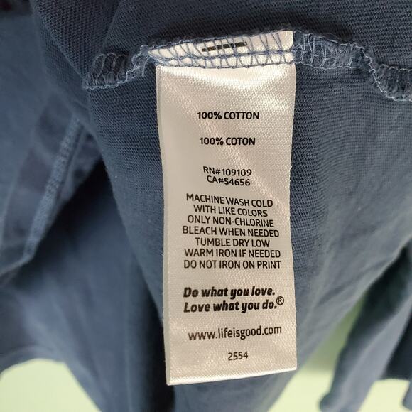 Life Is Good Womens Blue V-Neck Winter Night Scene Deer LS Crusher Tee Size XXL - Picture 6 of 6